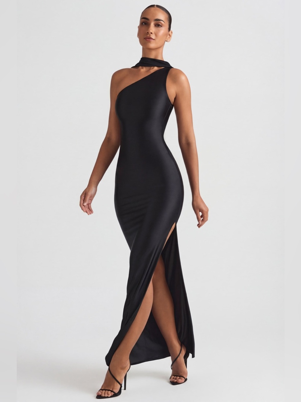 Oh Polly Sheril Asymmetric Scarf-Detail Maxi Dress - Picture 4 of 17